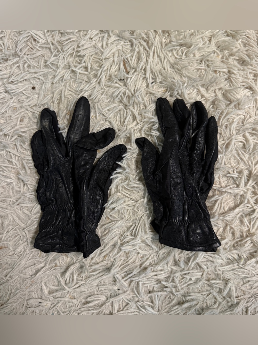 Size 10 Black SSG English Leather Horseback Riding Gloves